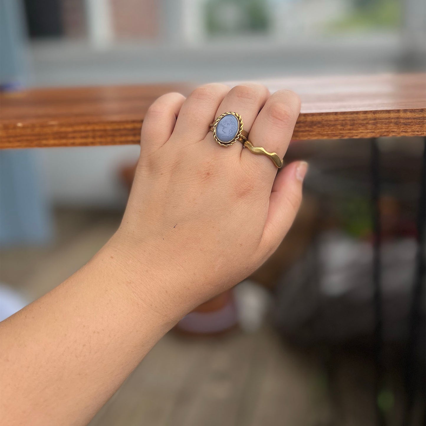 Portrait Intaglio Chalcedony Ring