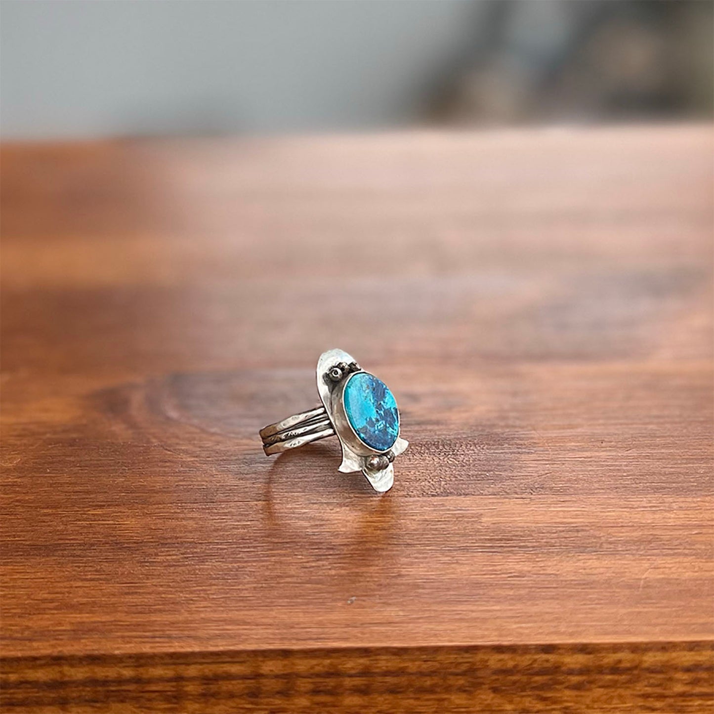 Shattuckite Chamsa Ring