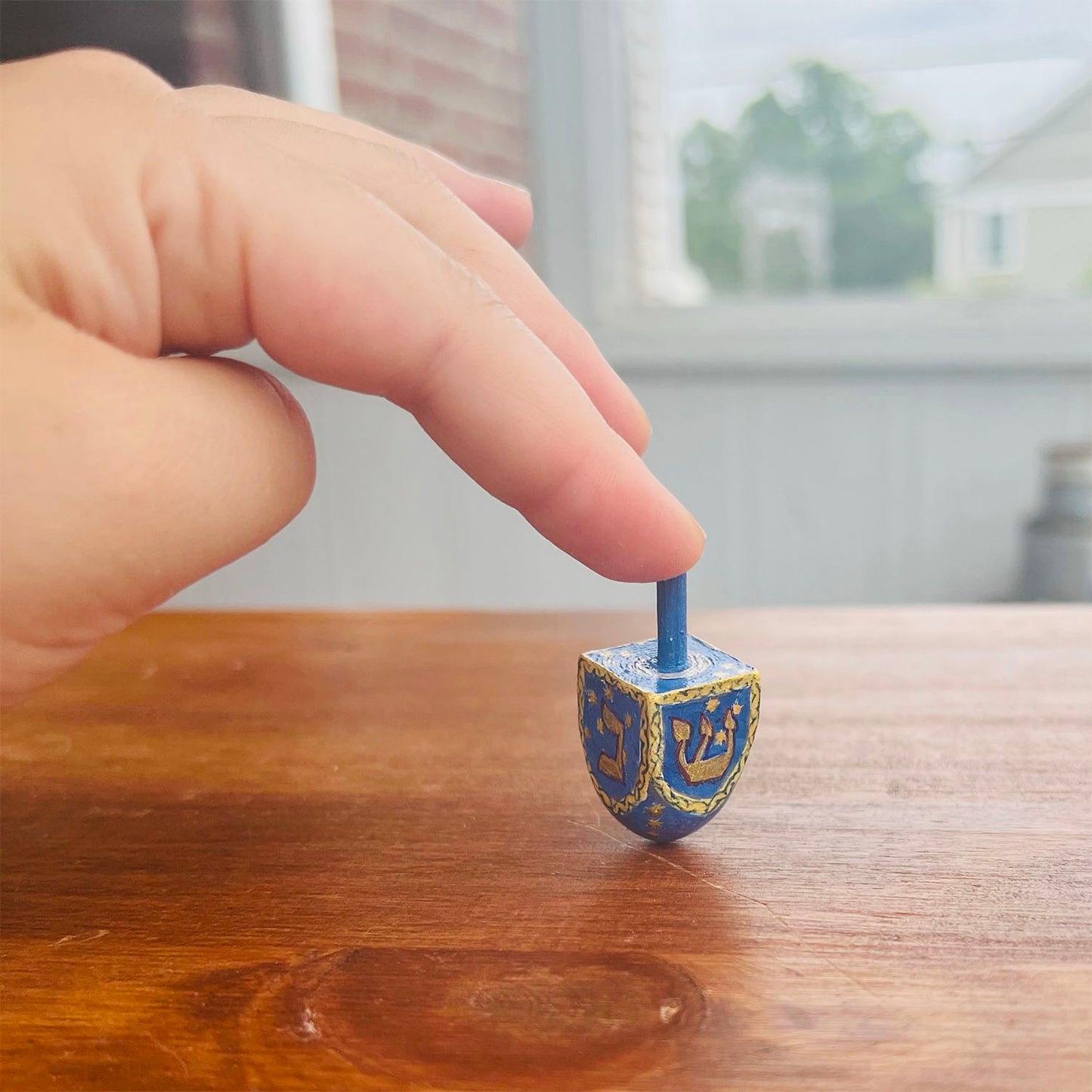 Painted Wooden Dreidel (Small)