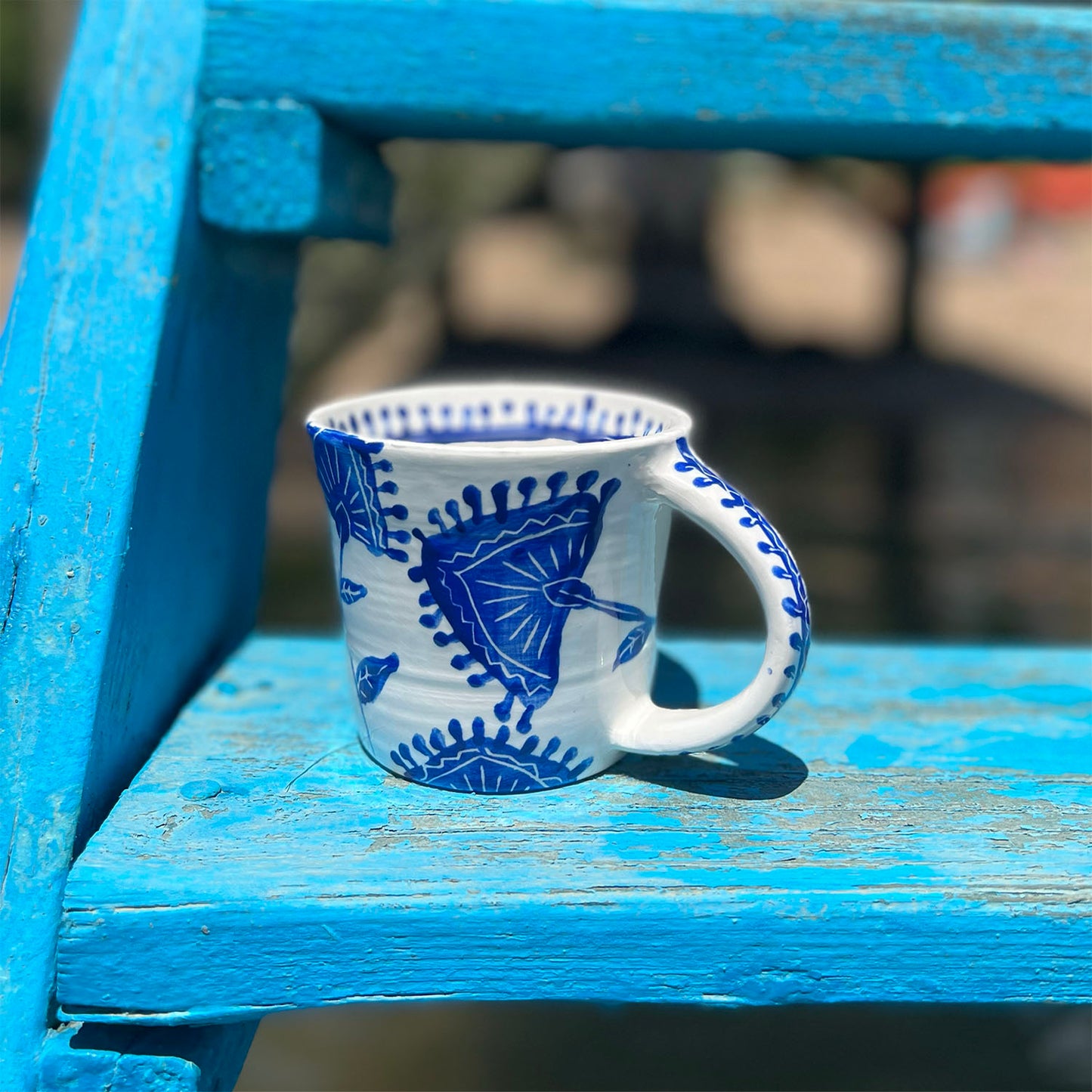 Blue Sgraffito Mug