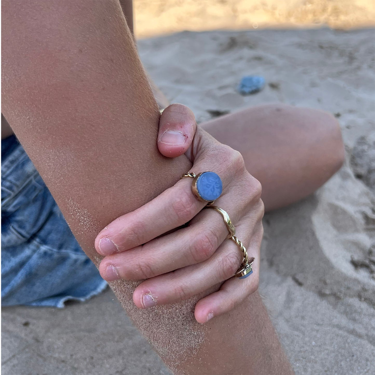 Ancient Intaglio Chalcedony Ring