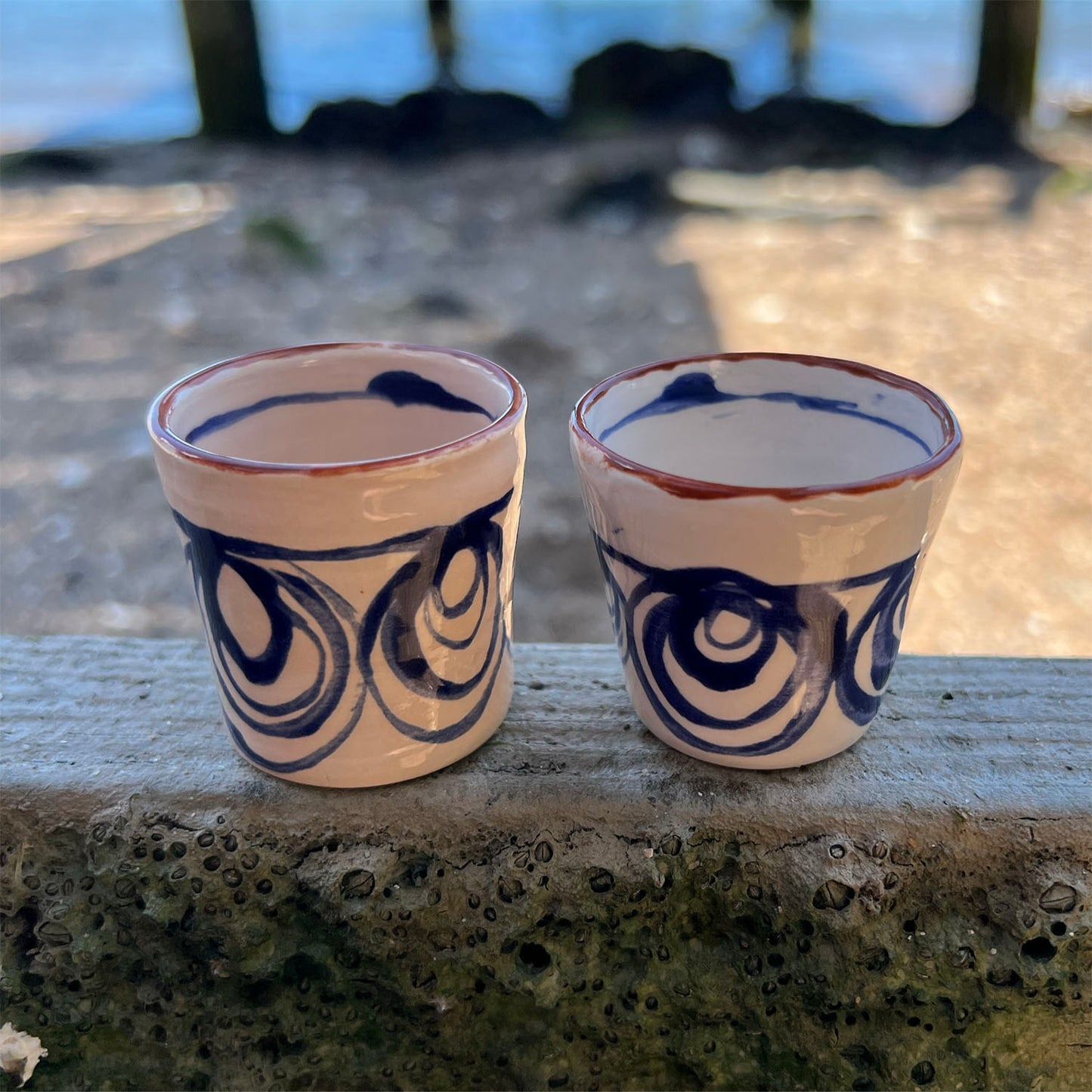 Blue Swirl Shot Glass