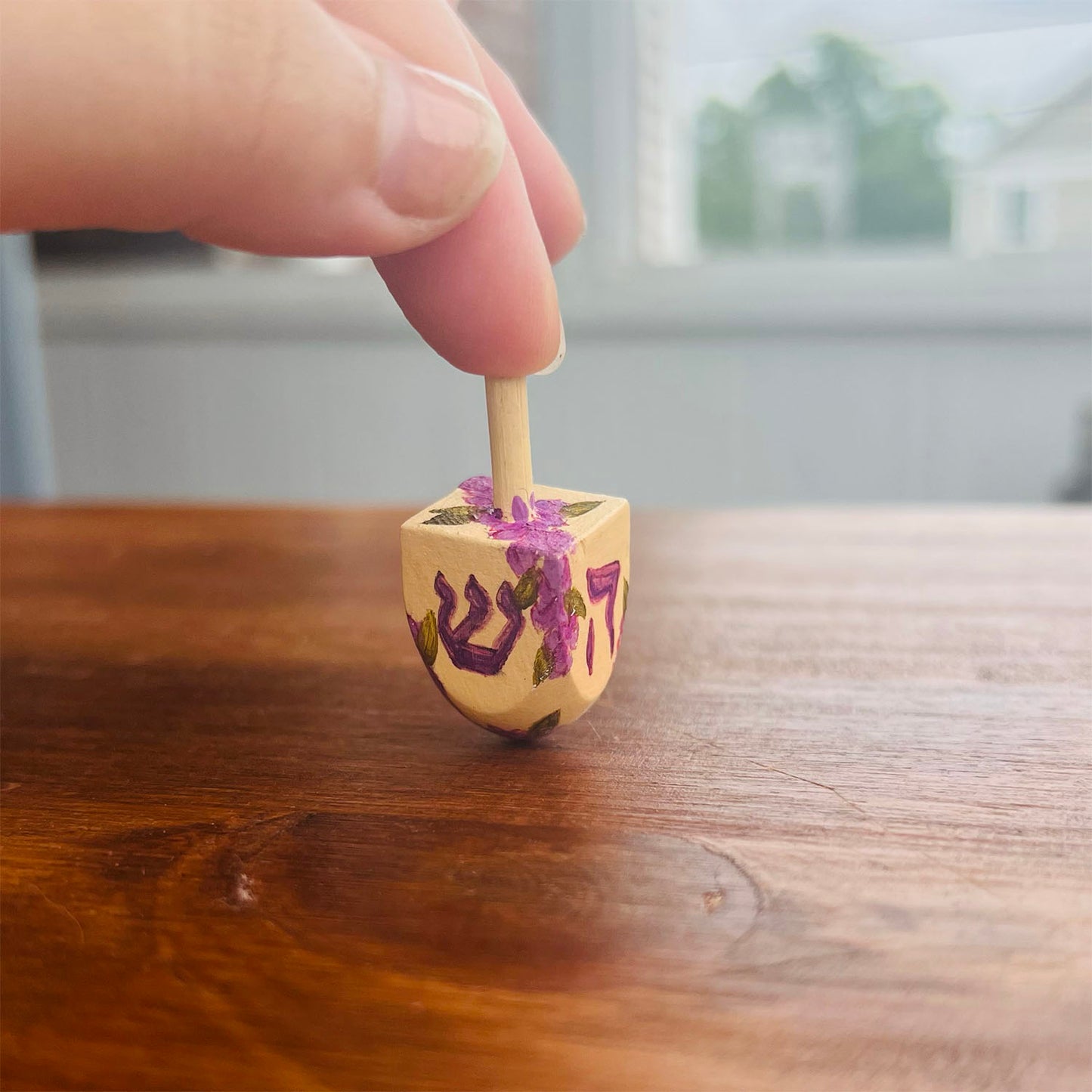 Painted Wooden Dreidel (Small)