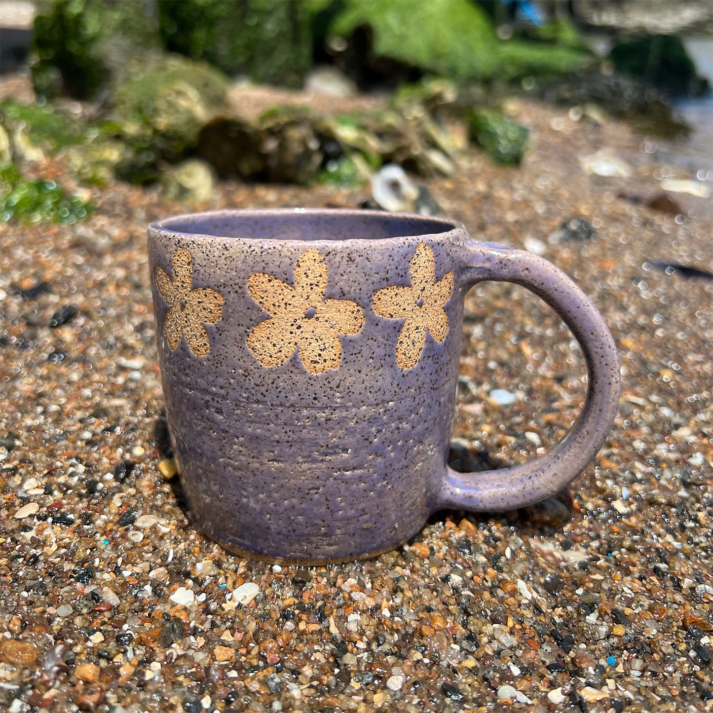 Stoneware Daisy Mug (Lavender)