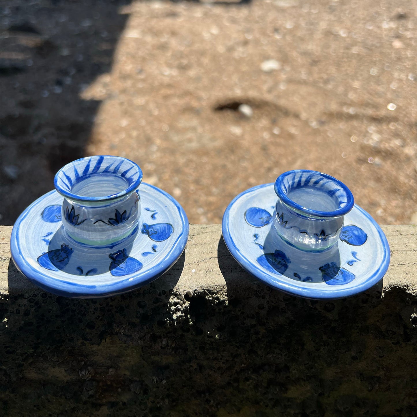 Blue/Blue Pomegranate Candle Holder