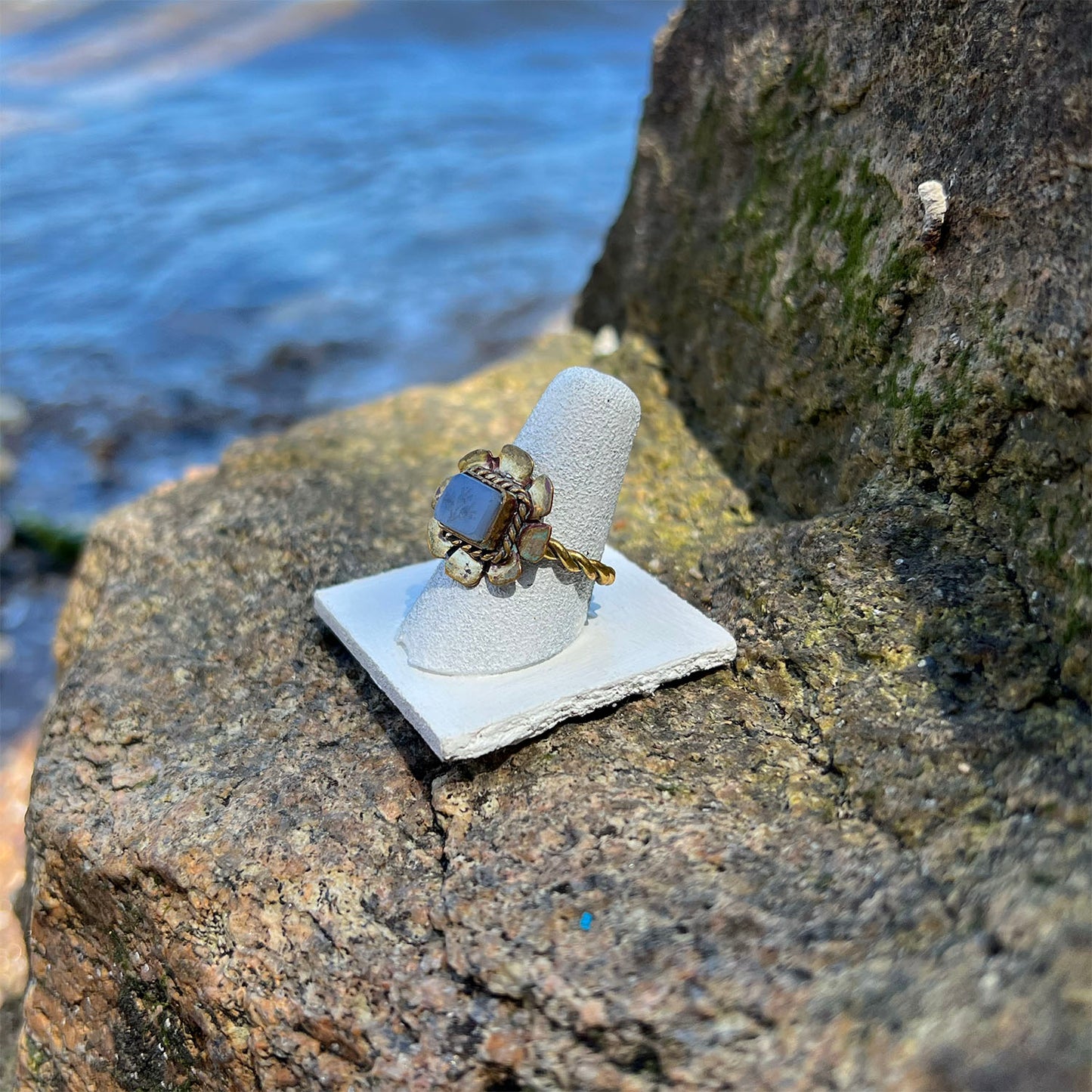 Flower Intaglio Chalcedony Ring