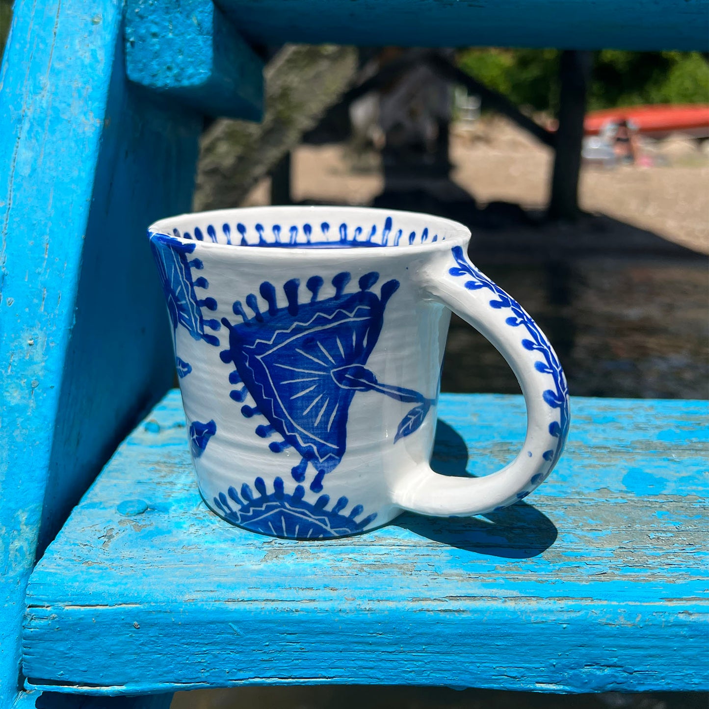 Blue Sgraffito Mug