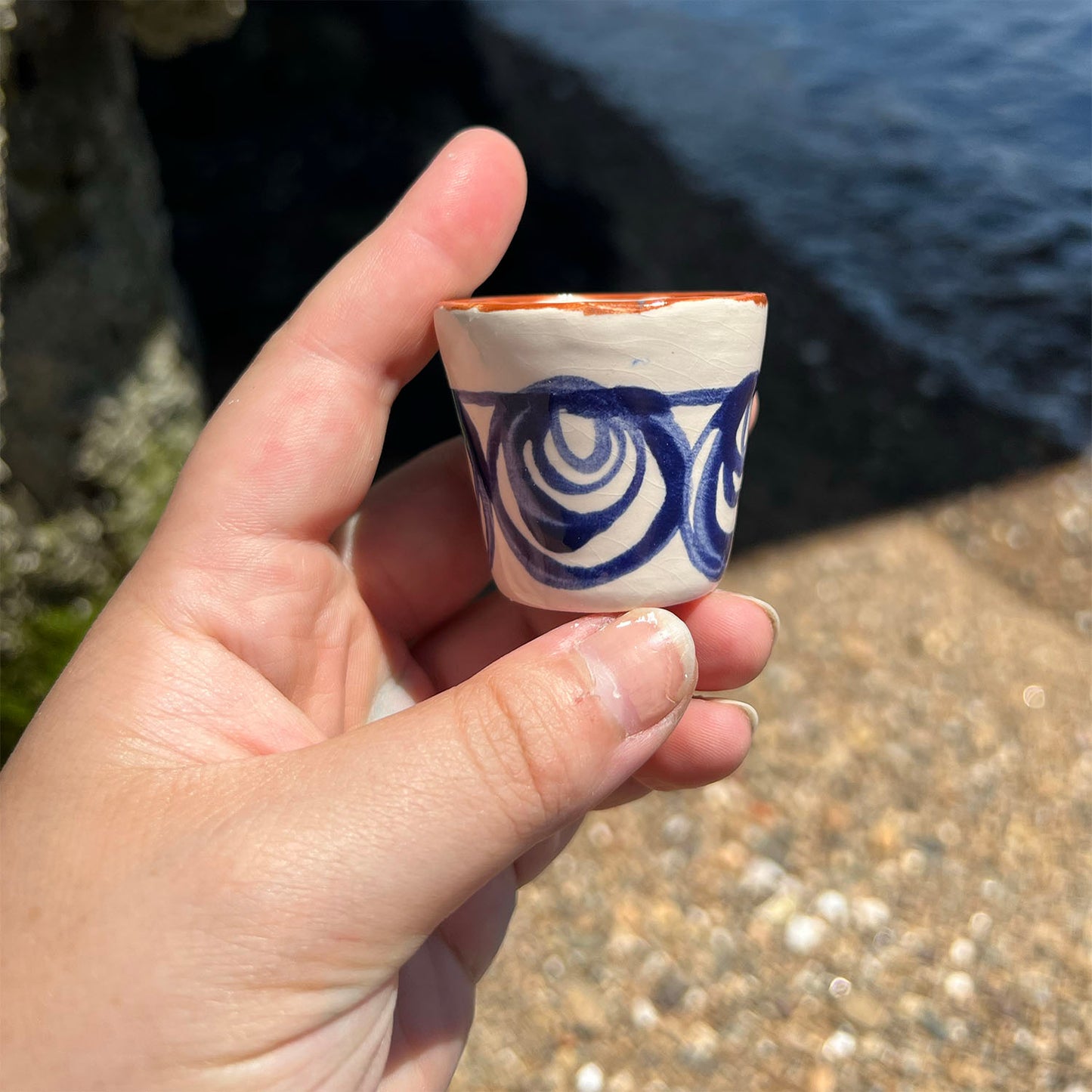 Blue Swirl Shot Glass