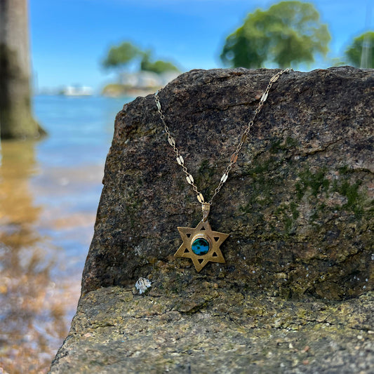 Chrysocolla Magen David Necklace