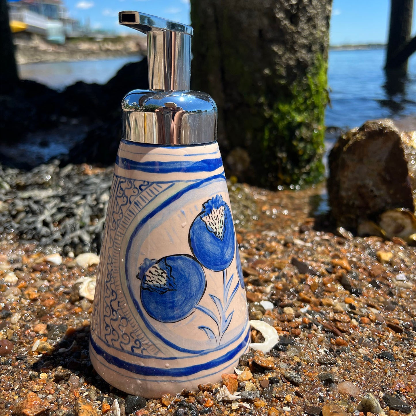 Blue Pomegranate Soap Dispenser