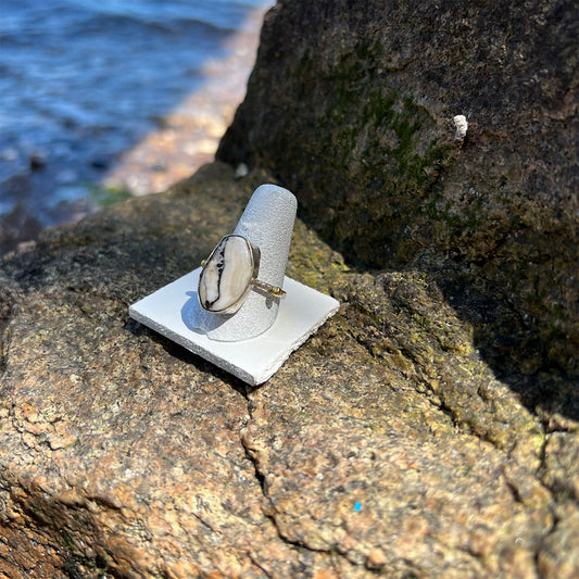 White Agate Ring